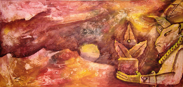 La aurora y el dios del Maiz Acrylic Canvas Figure Painting