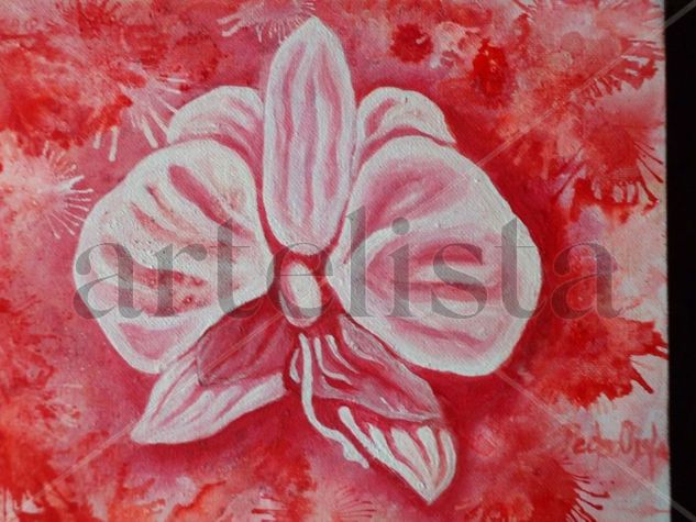 orquidea Acrylic Canvas Floral Painting