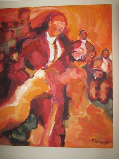 Tango de Salón Acrylic Textile Figure Painting