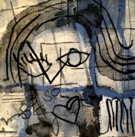 EL BESO Acrílico Papel Otros