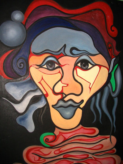 PAYASO asesino, (Carla Pinochet, constitución, chile) Acrylic Canvas Portrait