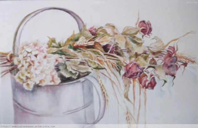 Regadera utilizada Watercolour Paper Floral Painting