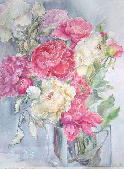 Vidrio y color Watercolour Paper Floral Painting