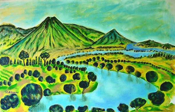 Valle del Tiber Oil Canvas Landscaping