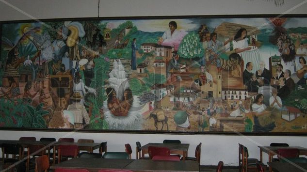 mural 440 años de historia de Guaduas Óleo Lienzo Figura