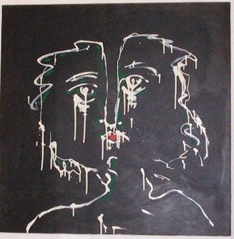 Volto piangente, olio su tela 100x100 cm autore : Pio Mastrogiacomo