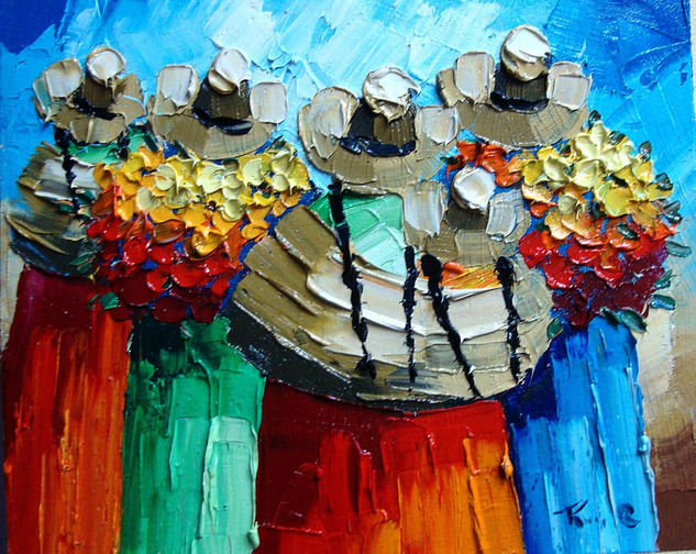 sin titulo ( cholitas ) Oil Canvas Others