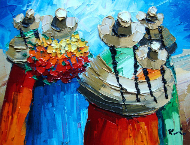 sin titulo( cholitas ) Oil Canvas Others