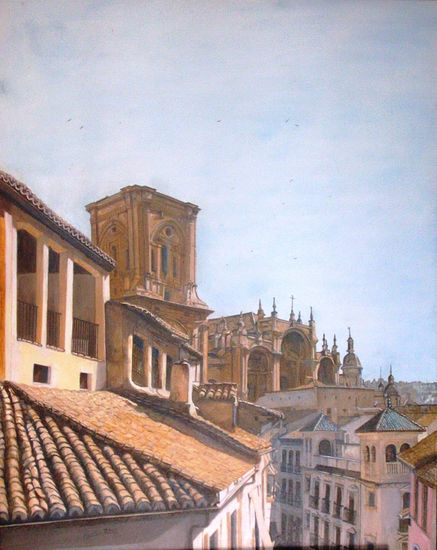 Vista de la Catedral (Granada) Oil Canvas Landscaping