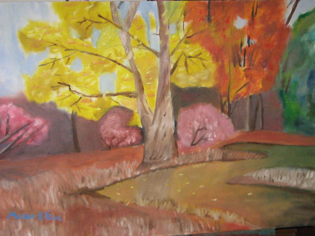 arbol otoñal Oil Canvas Others