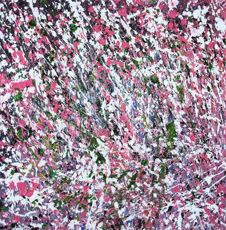 Flores sobre um fundo rosa