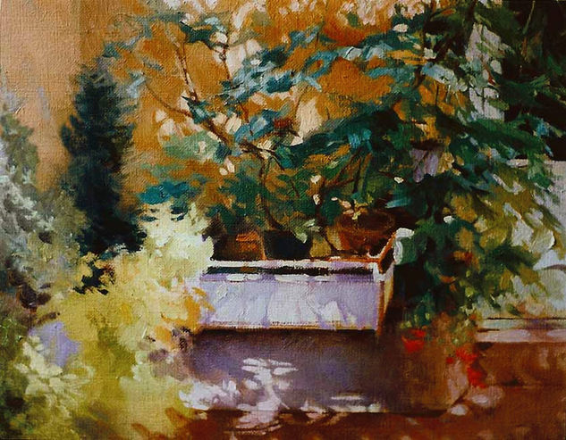 La terraza Oil Canvas Floral Painting