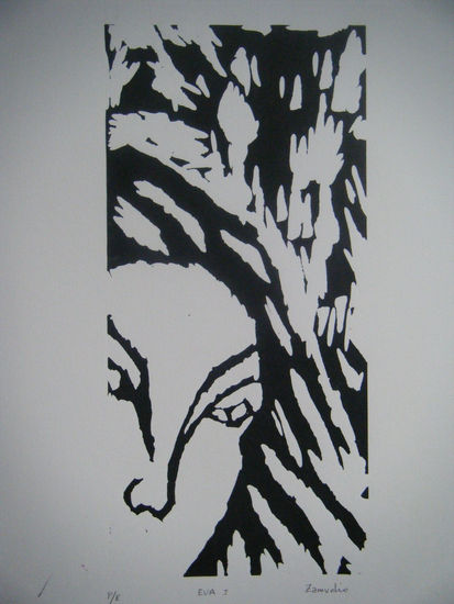 Eva I Linocut