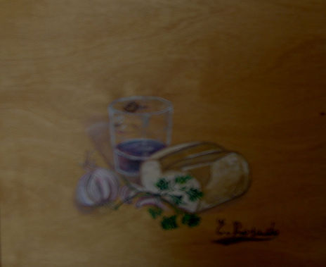 Bodegon con Pan y Vino
