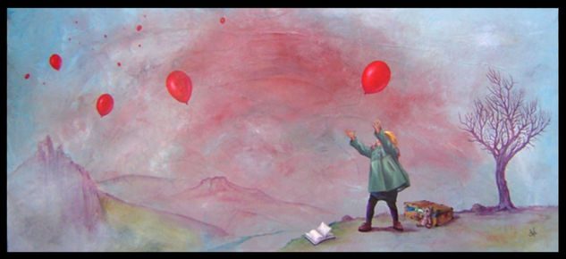 18 globos rojos Oil Canvas Landscaping