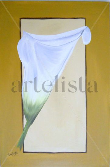 alcatraz blanco Oil Canvas Floral Painting