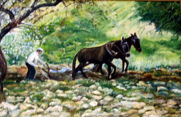 Trabajando la tierra. Oil Canvas Landscaping