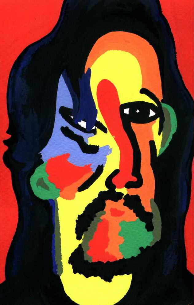 Autorretrato con fondo rojo
