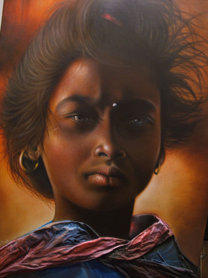 la hija del sol Oil Canvas Portrait