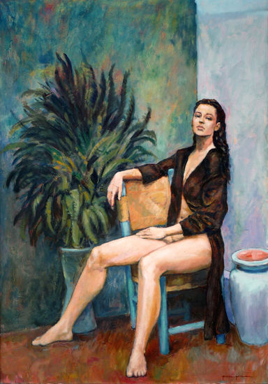 Reposo en el patio Oil Canvas Nude Paintings