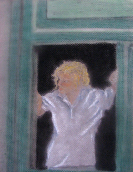 ELLA ESPERA Pastel Papel Retrato