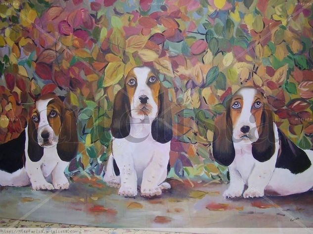 tres amigos Oil Canvas Animals