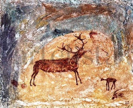 Escena rupestre de...