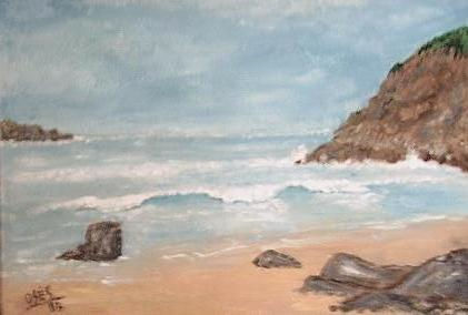 PLAYA DE MERON (ASTURIAS ) Oil Panel Landscaping