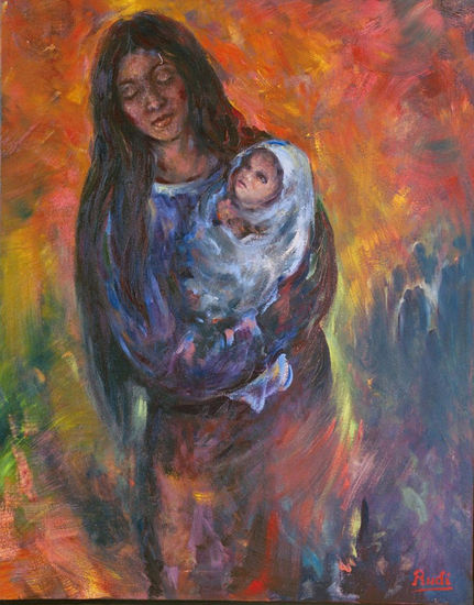 MATERNIDAD Oil Canvas Figure Painting