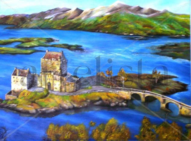 Castillo de Eilean Donan Oil Canvas Landscaping