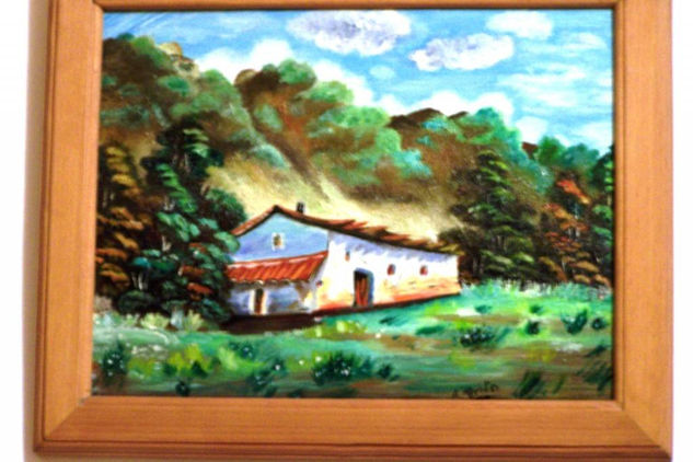 Casita en la montaña Oil Canvas Landscaping