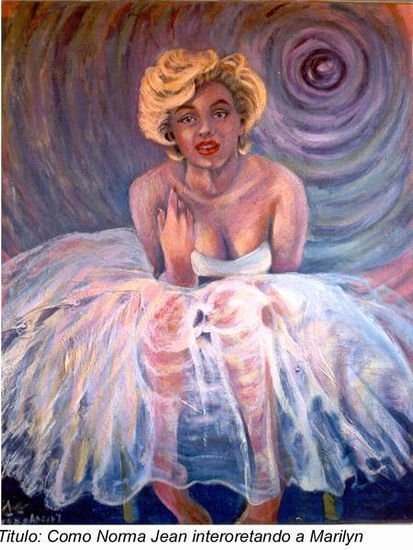 Como norma Jean , interpretando a Marilyn Acrylic Canvas Figure Painting