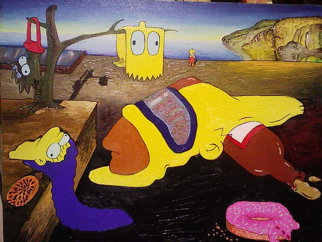 Melted Simpsons Óleo Lienzo Otros
