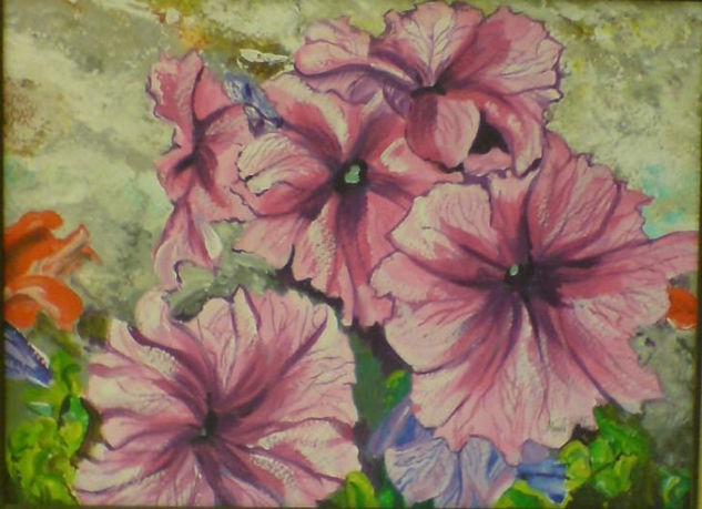 Petunias de mi jardin Acrílico Papel Floral