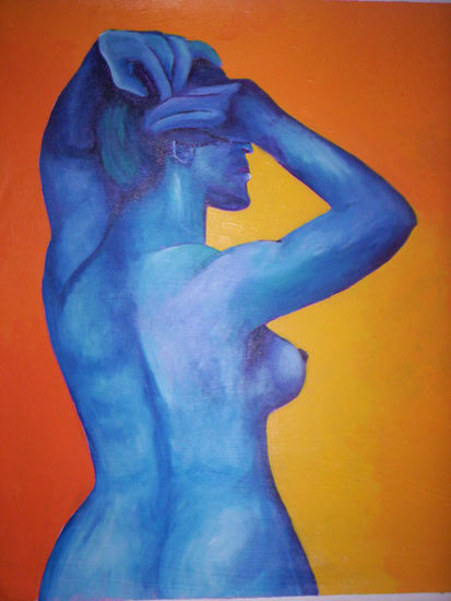 Desnudo Azul Acrílico Lienzo