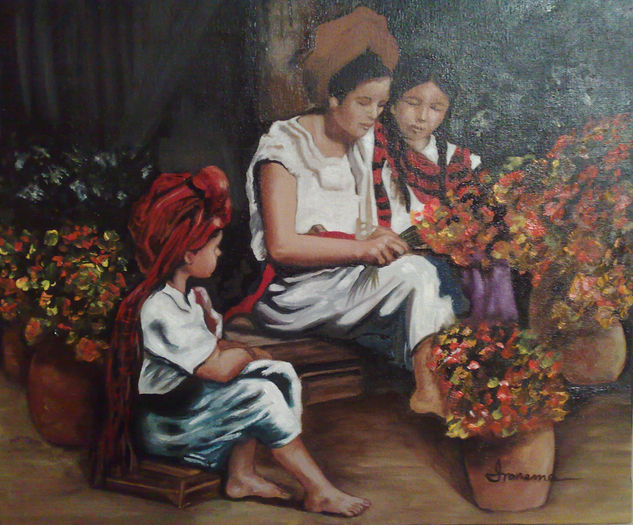 Mercado de Flores Oil Canvas Landscaping