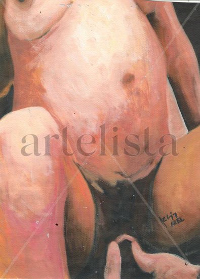 maternidad Oil Card Figure Painting