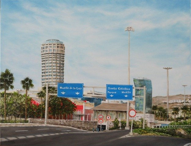 Las Palmas de Gran Canaria. Óleo Lienzo Paisaje