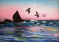 Puesta de sol sobre el mar