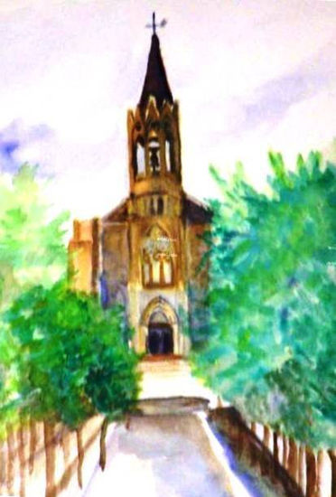 Esglèsia Major de Santa Coloma Watercolour Paper Landscaping