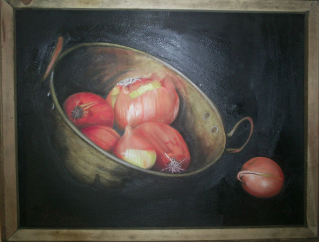 Cazo y cebollas Oil Others Still Life Paintings