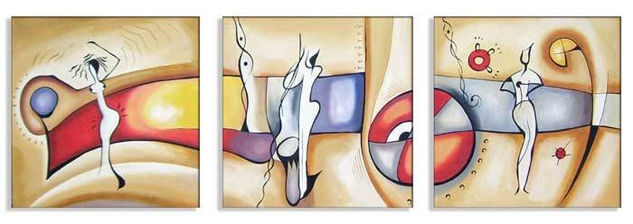 TRIPTICO MODELO 50 Oil Canvas Figure Painting