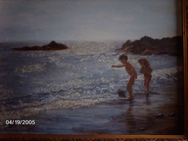 dia de playa Oil Canvas Landscaping