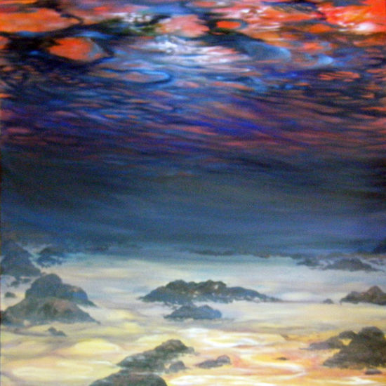 Buceo al atardecer Oil Canvas Marine Painting