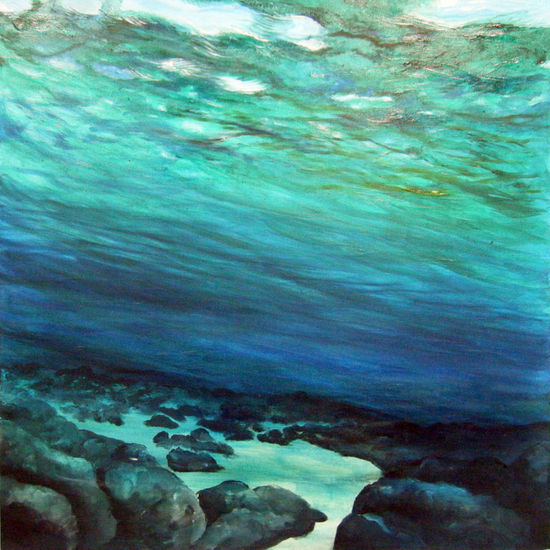 Bajo el cielo acuoso Oil Canvas Marine Painting