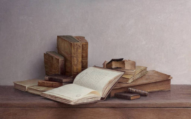 Libros antiguos Oil Others Still Life Paintings