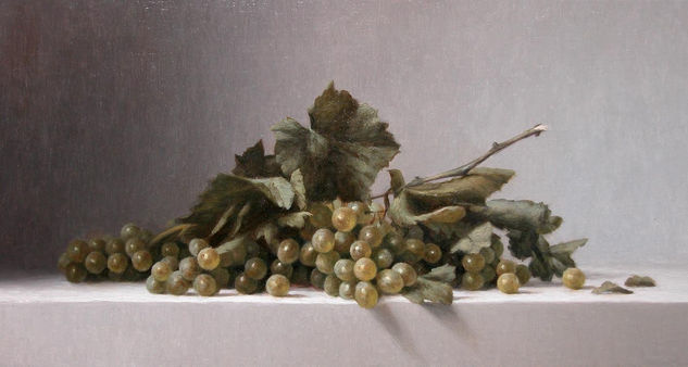 Uvas blancas Oil Panel Still Life Paintings