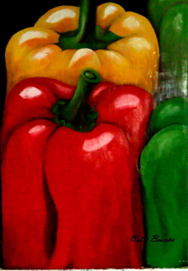 Mis pimentones Oil Canvas Landscaping