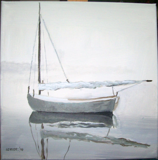 velero fondeado Oil Canvas Marine Painting