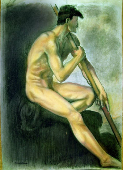 Desnudo de Guerrero con lanza (copia) Charcoal